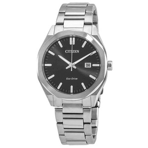 Citizen Eco-Drive Stainless Steel Black Dial Analog BM7600-81E 100M Mens Watch
