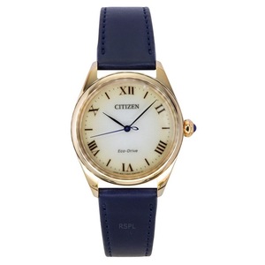 Citizen L Leather Strap Bronze Dial Eco-Drive EM1143-14Z 50M Womens Ladies Watch