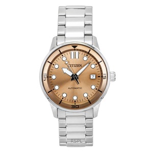Citizen Stainless Steel Bronze Dial 21 Jewels Automatic NJ0191-83X 100M Men's Watch