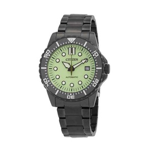 Citizen Stainless Steel Green Luminous Dial Automatic NJ0177-84X 100M Mens Watch