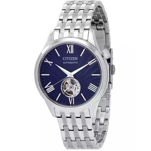 Citizen Stainless Steel Open Heart Blue Dial Automatic NH9130-84L 50M Mens Watch