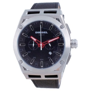 Diesel Timeframe Chronograph 12/24 Date Leather Strap Quartz DZ4543 Mens Watch