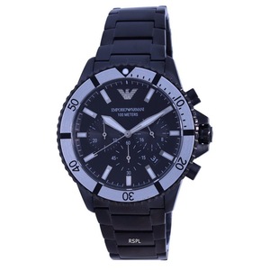 Emporio Armani Diver Chronograph 12/24 Date Quartz AR80050 100M Mens Watch