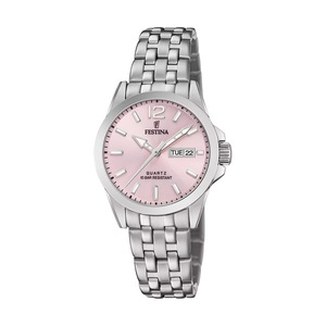 Festina Classics Stainless Steel Pink Dial Quartz F20455-2 100M Ladies Watch