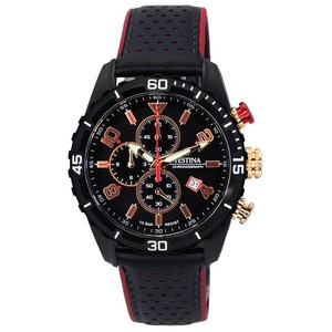 Festina Sport Chronograph Black Dial Date Quartz F20519-4 100M Analog Mens Watch