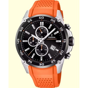 Festina The Originals Chronograph Orange Rubber Strap Quartz F20330-4 Mens Watch
