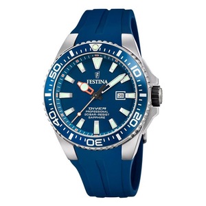 Festina The Originals Rubber Strap Blue Dial Quartz F20664-1 200M Mens Watch