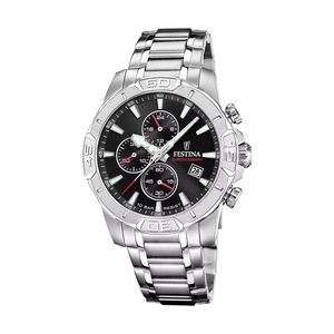 Festina Timeless Chronograph Stainless Steel Black Dial F20704-3 100M Mens Watch