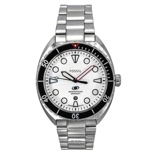 Fossil Breaker Stainless Steel White Dial Quartz Diver's FS6063 200M Mens Watch