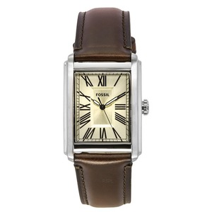 Fossil Carraway Leather Strap Cream Dial Luminous Hands Quartz FS6012 Mens Watch