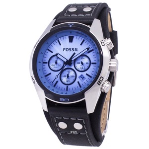 Fossil Coachman Chronograph Tachymeter Leather 3 Sub Dial CH2564 100M Mens Watch