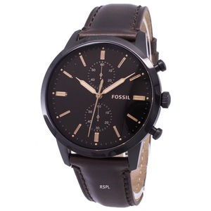 Fossil Townsman Chronograph Leather Strap Brown Satin Dial FS5437 50M Mens Watch
