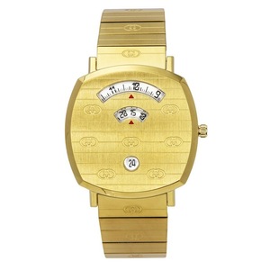 Gucci Grip Gold Tone Stainless Steel Quartz Analog YA157409 30M Unisex Watch