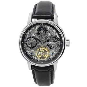 Ingersoll The Jazz Sun-Moon Phase Leather Strap Skeleton Dial I07701 Mens Watch