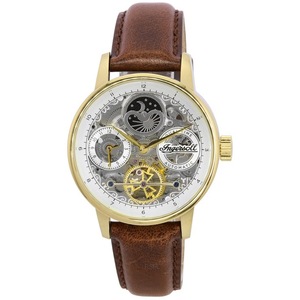 Ingersoll The Jazz Sun-Moon Phase Leather Strap Skeleton Dial I07704 Mens Watch