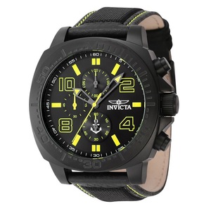 Invicta Ocean Voyage Chronograph Nylon Strap Black Dial Quartz 46287 Mens Watch