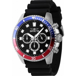 Invicta Pro-Diver Chronograph GMT Black Dial Analog Quartz 46119 50M Mens Watch