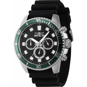Invicta Pro-Diver Chronograph GMT Silicone Black Dial Quartz 46086 Mens Watch