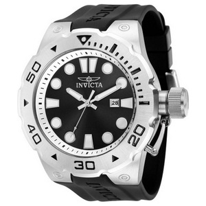 Invicta Pro-Diver Silicone Strap Black Dial Analog Quartz 36996 100M Mens Watch