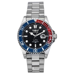 Invicta Pro Diver Stainless Steel Black Dial Pepsi Bezel Quartz 44708 100M Men's Watch