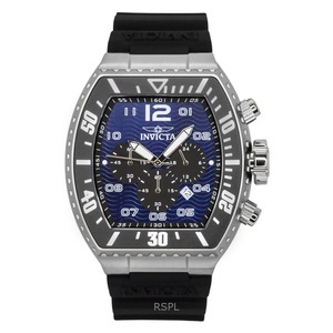 Invicta Pro Diver Zager INV47281 Quartz Men's Watch Chronograph GMT Date Display Silicone Strap Blue Dial 100M