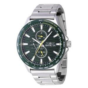 Invicta Racing Tachymeter Stainless Steel Green Dial Quartz 47549 50M Mens Watch