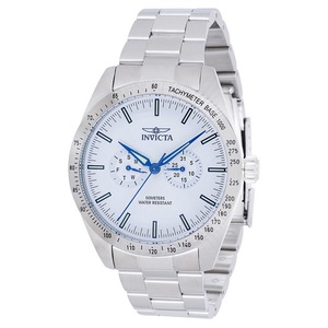 Invicta Specialty Tachymeter Stainless Steel White Dial Quartz 45975 Mens Watch