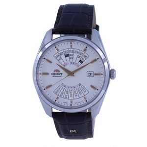 Orient Multi Year Calendar Automatic White Dial Leather RA-BA0005S10B Mens Watch