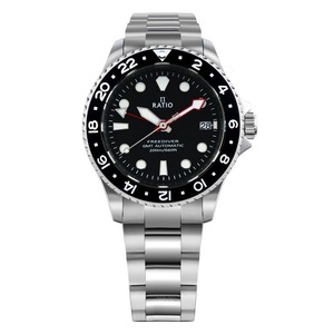 RATIO FreeDiver GMT Stainless Steel Black Dial Automatic RTF051 200M Mens Watch