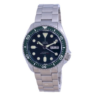 RATIO FreeDiver Green Dial Sapphire Crystal Automatic RTA105 200M Mens Watch