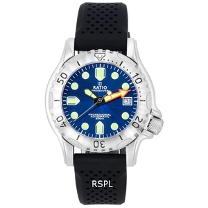 RATIO FreeDiver Professional Blue Sunray Dial Automatic RTF019 500M Mens Watch