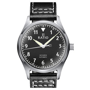 RATIO Skysurfer Pilot Black Textured Dial Automatic RTS303 200M Mens Watch