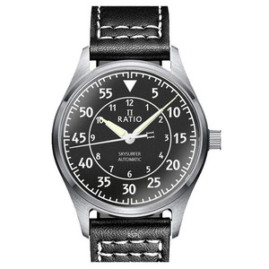 RATIO Skysurfer Pilot Black Textured Dial Automatic RTS320 200M Mens Watch