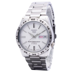 Seiko 5 Automatic 21 Jewels Stainless Steel White Dial SNKD97J1 50M Mens Watch