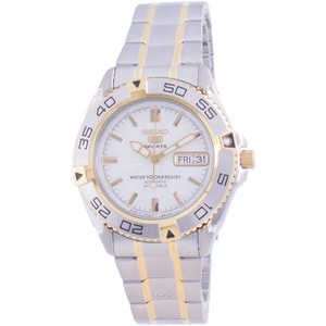 Seiko 5 Sports Automatic SNZB24J1 White Dial Japan Made 100M Analog Mens Watch