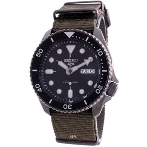 Seiko 5 Sports Style Automatic 24 Jewels Black Dial SRPD65K4 Nylon Strap 100M Mens Watch