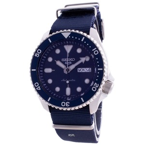 Seiko 5 Sports Style Automatic 24 Jewels Blue Dial SRPD51K2 Nylon Strap 100M Mens Watch