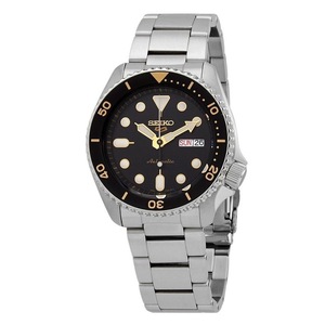 Seiko 5 Sports Style Black Dial Analog Steel Automatic SRPD57K1 100M Mens Watch
