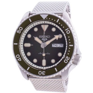 Seiko 5 Sports Suits Style 24 Jewels Automatic SRPD75K1 Mens Watch Day/Date Display Green Dial 100M