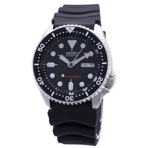 Seiko Automatic Diver SKX007K1 Day/Date Black Dial Rubber Band Analog Mens Watch