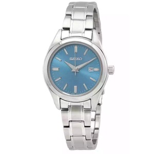Seiko Classic Stainless Steel Blue Dial Quartz SUR531P1 100M Analog Ladies Watch