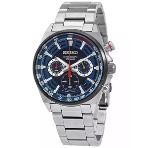 Seiko Conceptual Chronograph Tachymeter Blue Dial Quartz SSB407P1 Mens Watch