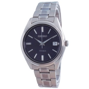Seiko Discover More Titanium Blue Dial Date Quartz SUR373P1 100M Mens Watch