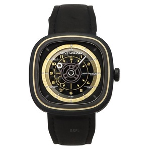 Sevenfriday T Series NFC Enabled Calf Leather Strap Black Dial T2/06 Mens Watch