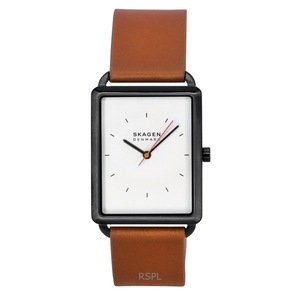 Skagen Hagen Leather Strap White Dial Quartz SKW6929 50M Mens Watch