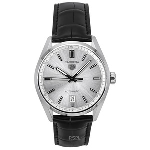 Tag Heuer Carrera Date Leather Strap Grey Dial Automatic WBN2111.FC6505 100M Men's Watch