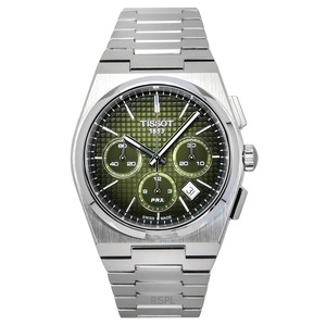 Tissot PRX Chronograph Stainless Steel Green Dial Automatic T137.427.11.091.00 100M Men's Watch
