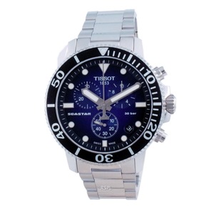 Tissot T-Sport Seastar 300M Chronograph Blue Stainless Steel Diver Mens Watch