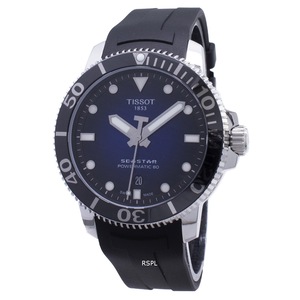 Tissot T-Sport Seastar Powermatic 80 Swiss Made Blue Dial Analog 300M Mens Watch
