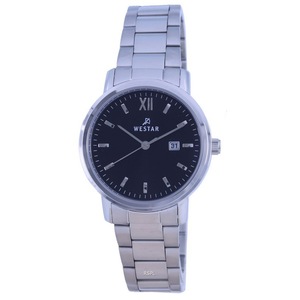 Westar Black Dial Stainless Steel Quartz 40245 STN 103 Women's Watch
